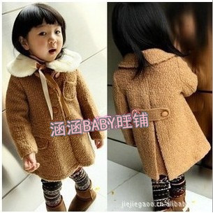  童装女童冬装童秋装冬季韩版儿童毛呢大衣风衣外套 加厚