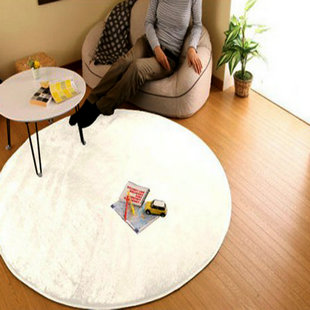纯色时尚圆形丝毛电脑椅垫瑜伽垫 圆形家居地毯