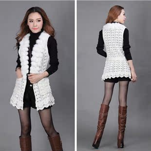 正品时尚皮草 冬装2013<em>秋冬</em>时尚<em>女马甲外套</em>白