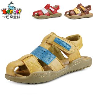  新款卡巴奇真皮童鞋 男童女童凉鞋牛筋底包头儿童凉鞋特价