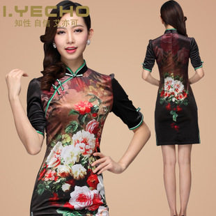 阑亭兰亭<em>2013新款旗袍</em>裙<em>女</em>连衣裙夏时尚改良