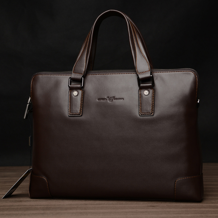 新款维方阿玛尼男包正品真牛皮公文包手提包单