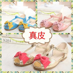  儿童凉鞋特价夏款潮流女童凉鞋鱼嘴韩国真皮童鞋洞洞鞋儿童