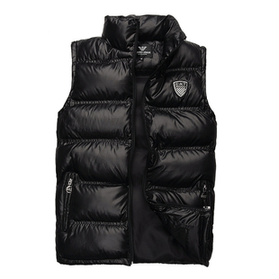  EA7 MEN'S VEST阿玛尼羽绒棉背心马甲专柜正品代购铭牌黑色修身男
