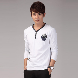 蒂拉芙 新款春装男装T恤 长袖t恤男韩版潮 春款男体恤打底衫