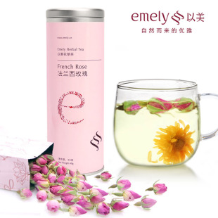  以美 玫瑰花茶 花草茶 进口 法兰西玫瑰花干 买2送礼包 母亲节礼