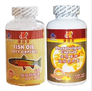  【正品包邮买1送1】康纽莱 深海鱼油软胶囊+卵磷脂软胶囊 降血压