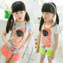 儿童节新款女童短袖t恤2013韩版小鸟图案可爱圆领打底衫儿童T恤