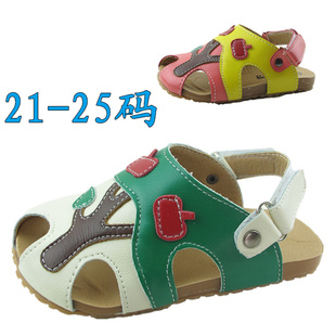  儿童凉鞋真皮童鞋小童皮凉鞋男童夏季凉鞋宝宝韩版包头镂空沙滩鞋