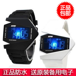  正品时刻美战斗机防水LED电子表 学生运动手表 男士果冻复