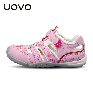  UOVO 儿童节送礼新款中大童休闲童鞋运动轻便透气女童凉鞋 风信子