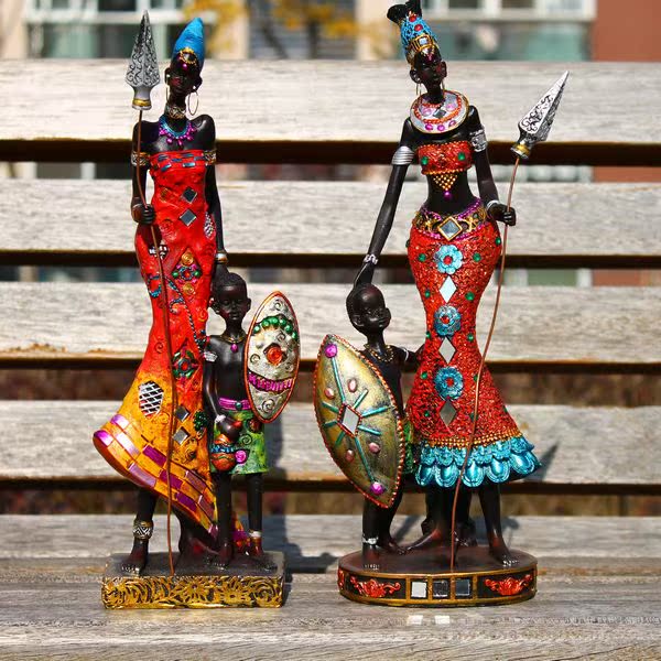 特大彩绘非洲黑人美女人人物摆件装饰品新房摆