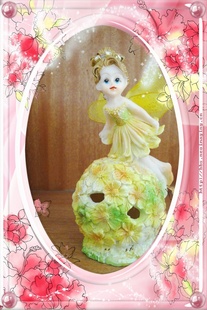  精品 欧式田园家居五色彩灯花仙子儿童房装饰品 树脂天使娃娃摆件