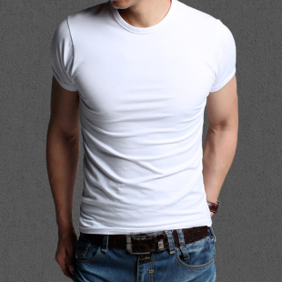  春款 美特斯邦威男士短袖t恤 韩版紧身圆领纯色t恤男短袖打底衫