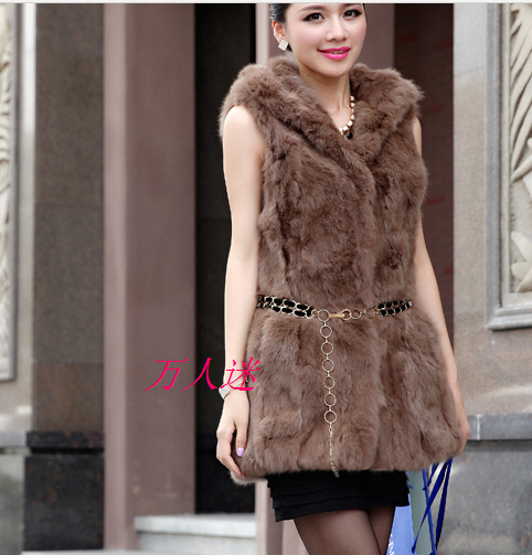 店】<em>皮草</em>外套新款2013 <em>海宁獭兔毛皮草马甲</em>带