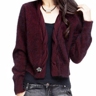 貂绒衫 <em>毛衣</em> 女士<em>小款开衫</em> 披肩外套 100%纯貂