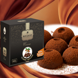  【一淘专享】 卜珂 手工黑松露巧克力礼盒 可可原味 500克 零食