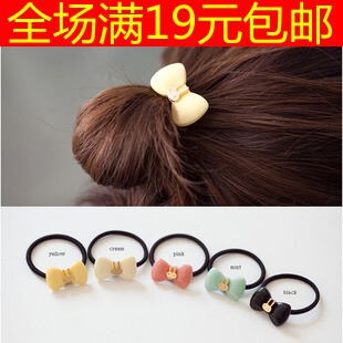  满19包邮 韩版新款兔子发圈 亚克力蝴蝶结发绳 丸子头扎发饰品