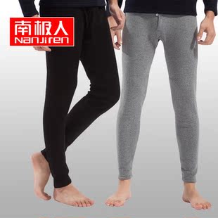  南极人包邮秋冬男士保暖裤 纯棉线裤 加厚加绒紧身打底毛裤护膝