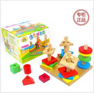 Colorful wisdom Cold platter Column sets Jigsaw puzzle combination Puzzle wooden Toys shape Color Pairin the Toy/Childs/Puzzle/Building block/Model , Beads/Jigsaw/Pair/Disassembly/Beat Toy , Geometry sets column category - from Buy2taobao.com to provide professional Taobao agent buy service