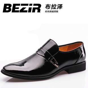  BEZIR 透气正品商务正装皮鞋 男士英伦尖头真皮皮鞋 韩版婚鞋男鞋