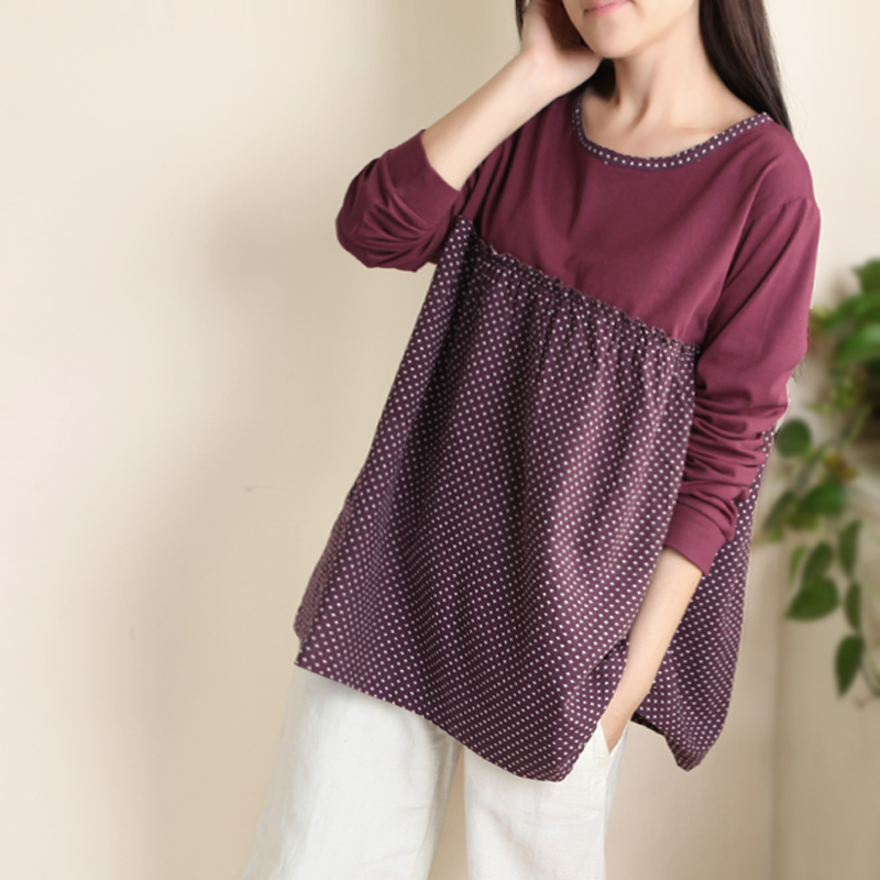 宽松休闲圆领纯棉...