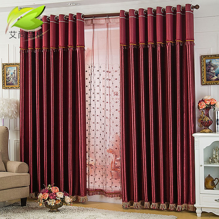 Airsun character special high-grade embossed thick shade cloth curtains for the living room bedroom balcony curtains finished