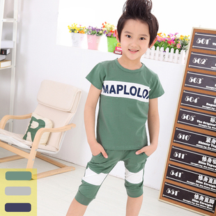  童装夏季新款学院风男童套装儿童纯棉时尚休闲运动套韩版校服