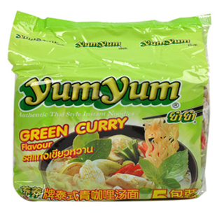  泰国进口 yumyum养养牌 超浓泰式青咖喱面 方便面泡面 汤面5包装