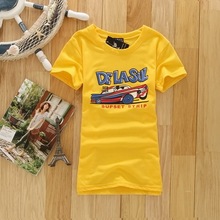 It hurts sweet youth Slim short-sleeved round neck cartoon fashion T-shirt personality College Sleeve Women