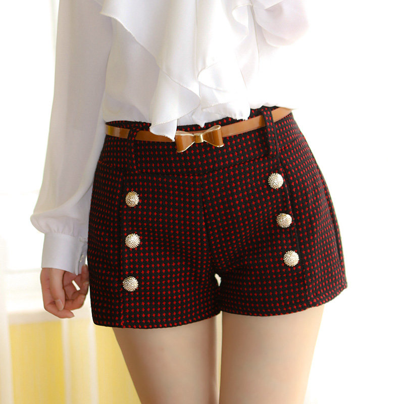 朵以女裤2013<em>秋装</em>新款<em>ccdd</em>卓多姿格子毛呢短