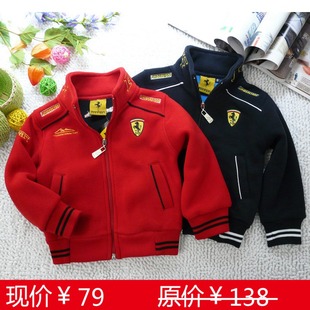  新年童装男童外套中童摇粒绒卫衣夹克儿童外套红色赛车服限量包邮