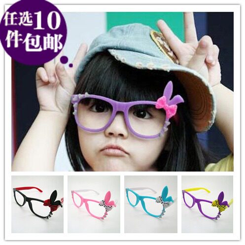 M baby children's spectacle frames, baby-free glasses lens modeling bunny ears bow glass frames