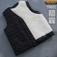 <em>羊毛马甲男士</em>中老年真皮毛一体<em>坎肩</em>羊皮冬季保