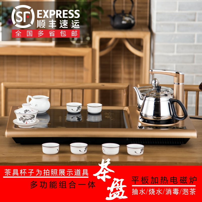 Automatic water supply Imitation wood tea tray Stainless steel electrothermal Kettle Flat Electromagnetic furnace Tea Service household Tea Setin the Tableware , Tea set , Tea tray category - from Buy2taobao.com to provide professional Taobao agent buy service