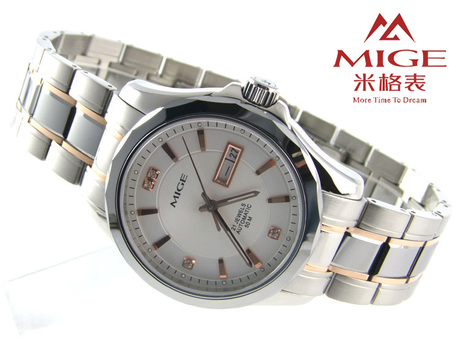 品牌正品 MIGE米格表 男表 间钨钢手表 男士全