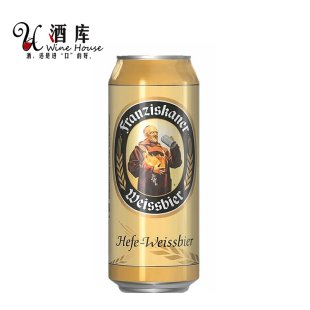  酒库 德国原装进口啤酒 慕尼黑富兰 教士纯麦白啤酒 500ml听装