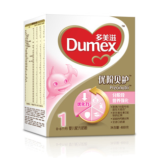  Dumex/多美滋 1段优阶贝护优化力婴儿配方奶粉 盒装400g
