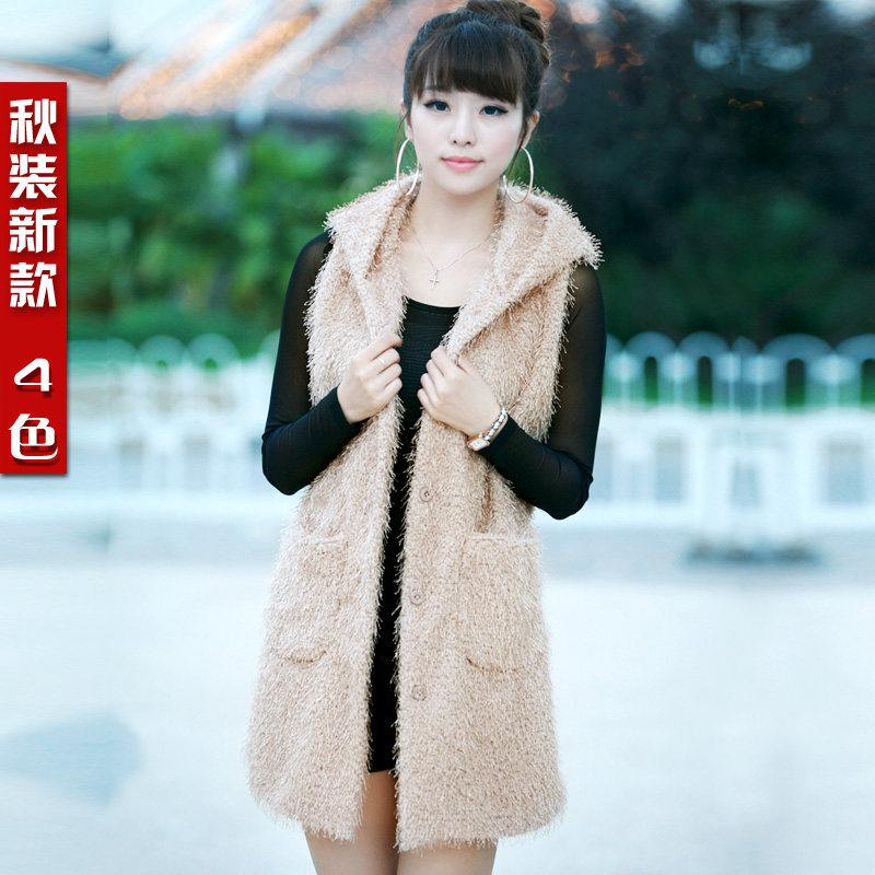 <em>韩都衣舍</em>2013秋冬新款女装韩版连帽<em>马甲</em>中长