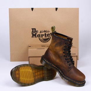 专柜正品Dr.Martens 1460 8孔 复古做旧 渐变棕色男女短靴 马丁靴