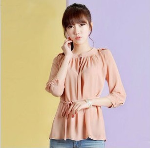 淑女收腰韩版七分袖...