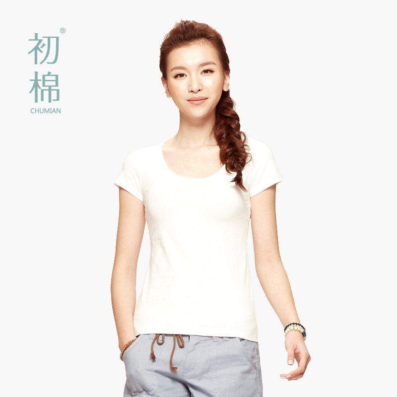 Cotton in early spring and summer clothes for ladies and new washing color t-shirt round neck short sleeve plus size t-shirts at the end of female Korean version