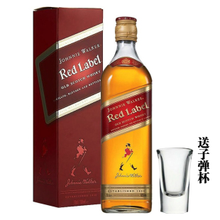 原装进口洋酒 烈酒 尊尼获加红牌威士忌（红方）礼盒装 送子弹杯