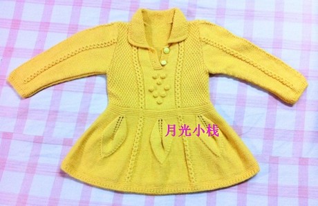 纯手工<em>编织</em>/澳洲羊毛儿童<em>毛衣</em>连衣裙/2-<em>3岁</em>/女