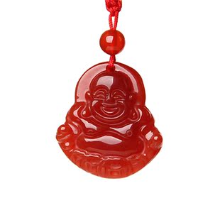  SKILLSKULL天然红玛瑙佛吊坠 红色本命年转运保平安 新年护符