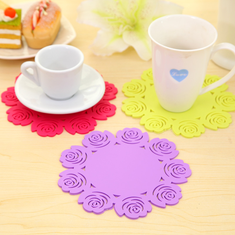 厨房时尚可爱加厚硅胶隔热垫 镂空玫瑰碗垫防烫盘垫杯垫在类目 餐饮具, 餐具, 餐垫中 - 来自Buy2taobao.com提供专业的淘宝代购服务