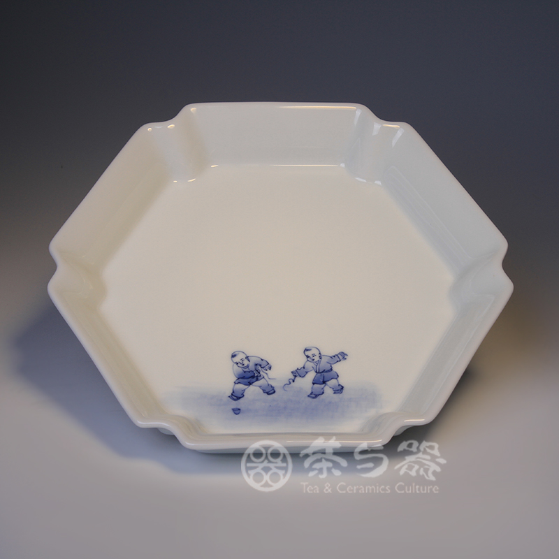 台湾自慢堂 拾金款手绘青花瓷六瓣碟16cm 养壶盘 干泡盘 壶承壶撑在类目 餐饮具, 茶具, 茶盘中 - 来自Buy2taobao.com提供专业的淘宝代购服务