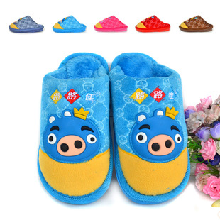  冬新款路路佳 可爱小猪儿童居家拖 男女童棉拖鞋保暖 2-8岁