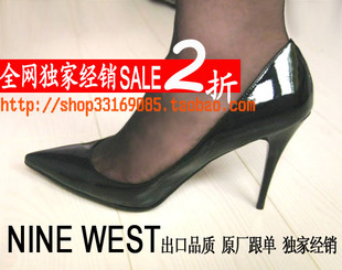  出口欧美原单跟单真皮羊漆皮浅口露指OL细高跟鞋婚鞋经典爆款