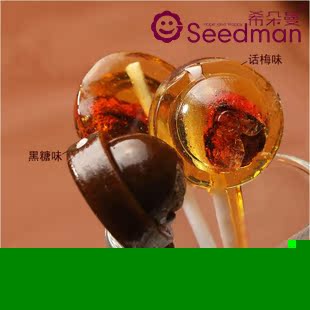  台湾风特产小吃休闲食品黑糖味棒棒糖夹心话梅5支装糖果零食排糖